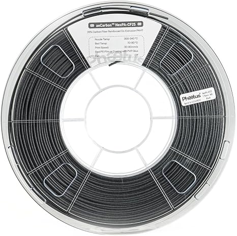 Phaetus エンジニアリンググレード PA-CF25 フィラメント | 特許「aeCoating」技術採用 | 炭素繊維25%配合 | 高剛性・高耐熱・低摩耗の工業用ナイロンPhaetus aeCoating NexPA-CF25 Filament 1kg Black