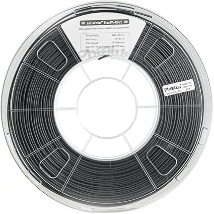Phaetus エンジニアリンググレード PA-CF25 フィラメント | 特許「aeCoating」技術採用 | 炭素繊維25％配合 | 高剛性・高耐熱・低摩耗の工業用ナイロンPhaetus aeCoating NexPA-CF25 Filament 1kg Black