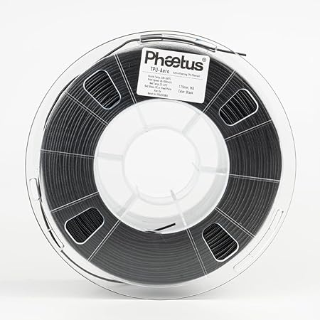 Phaetus TPU Filament aeFlex TPU-Aero フィラメント | 発泡倍率可変の柔軟素材 | 表面硬度65A〜85A調整可能 | 輪胎・人体補助具・インテリア造形に最適1kg black