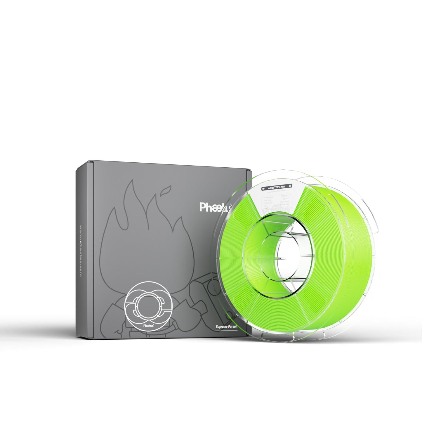 phaetus tpu aero 175 aeFlex TPU-Aero フィラメント | 発泡倍率可変の柔軟素材 | 表面硬度65A〜85A調整可能 | 輪胎・人体補助具・インテリア造形に最適1kg (グリーン)
