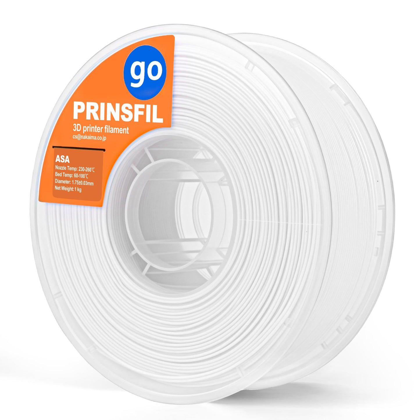 PRINSFIL GO ASA フィラメント｜高耐熱・UV耐性｜全天候型・屋外造形に最適な3Dプリント素材 | Filament asa ブラック 1kg