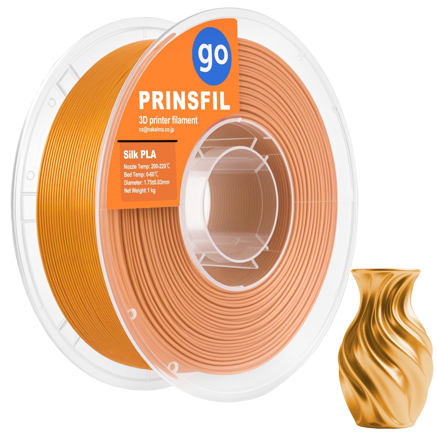 PRINSFIL GO PLA SILK FILAMENT (GOLD)