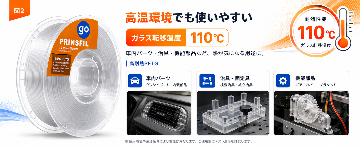 高温下でも形状安定