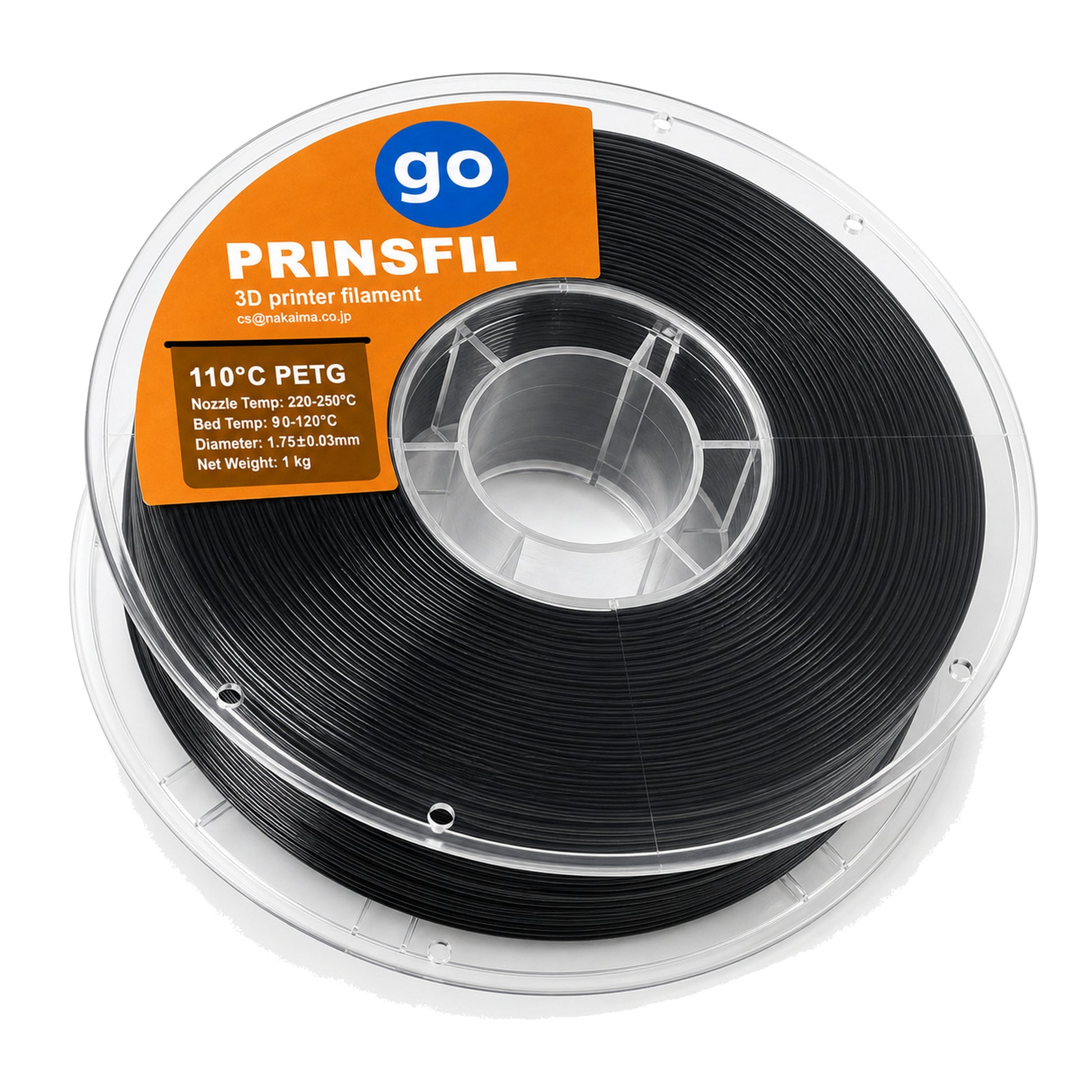 PRINSFIL PETG 耐熱 Tg110℃ 1kg 1.75mm ブラック