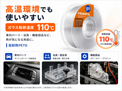 PRINSFIL 耐熱PETG 印刷イメージ