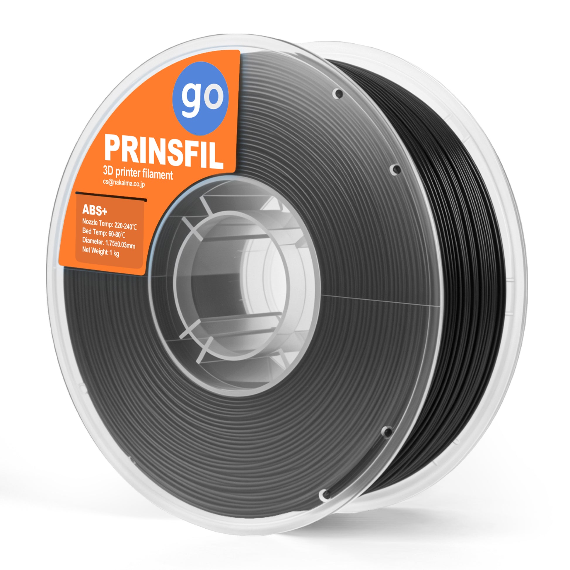 PRINSFIL GO ABS+ 1kg 1.75mm ブラック