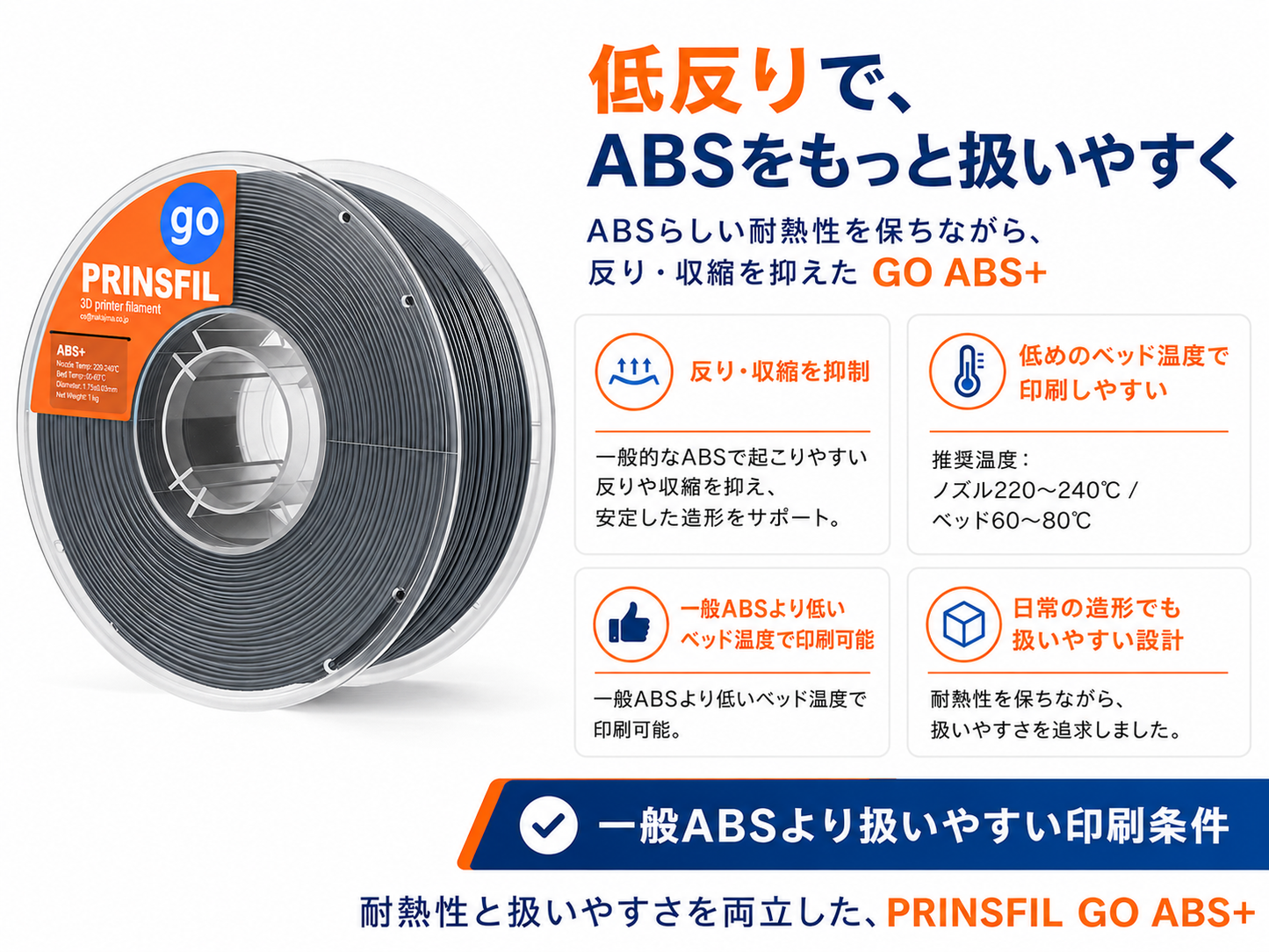 PRINSFIL GO ABS+ 造形例