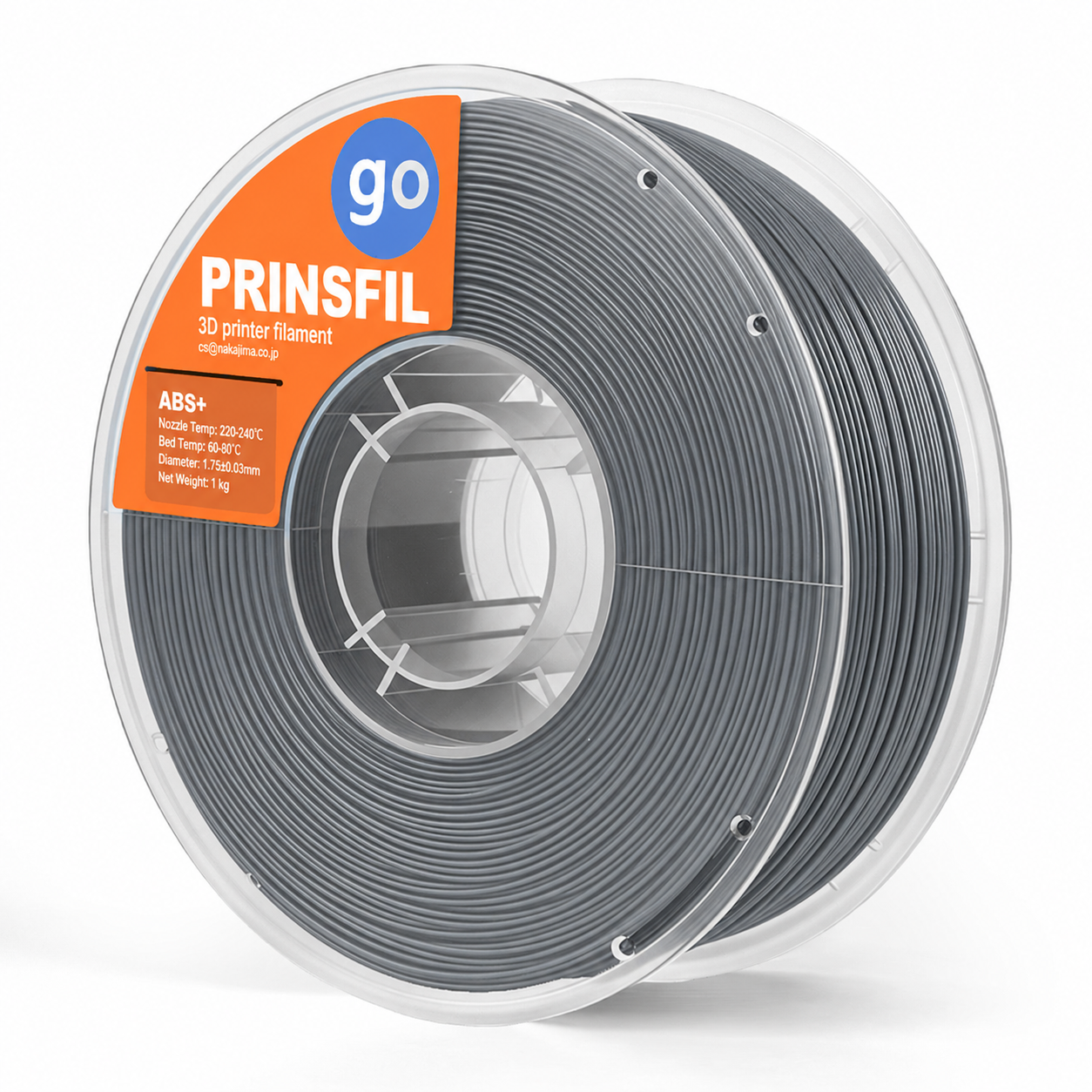 PRINSFIL GO ABS+ 1kg 1.75mm グレー