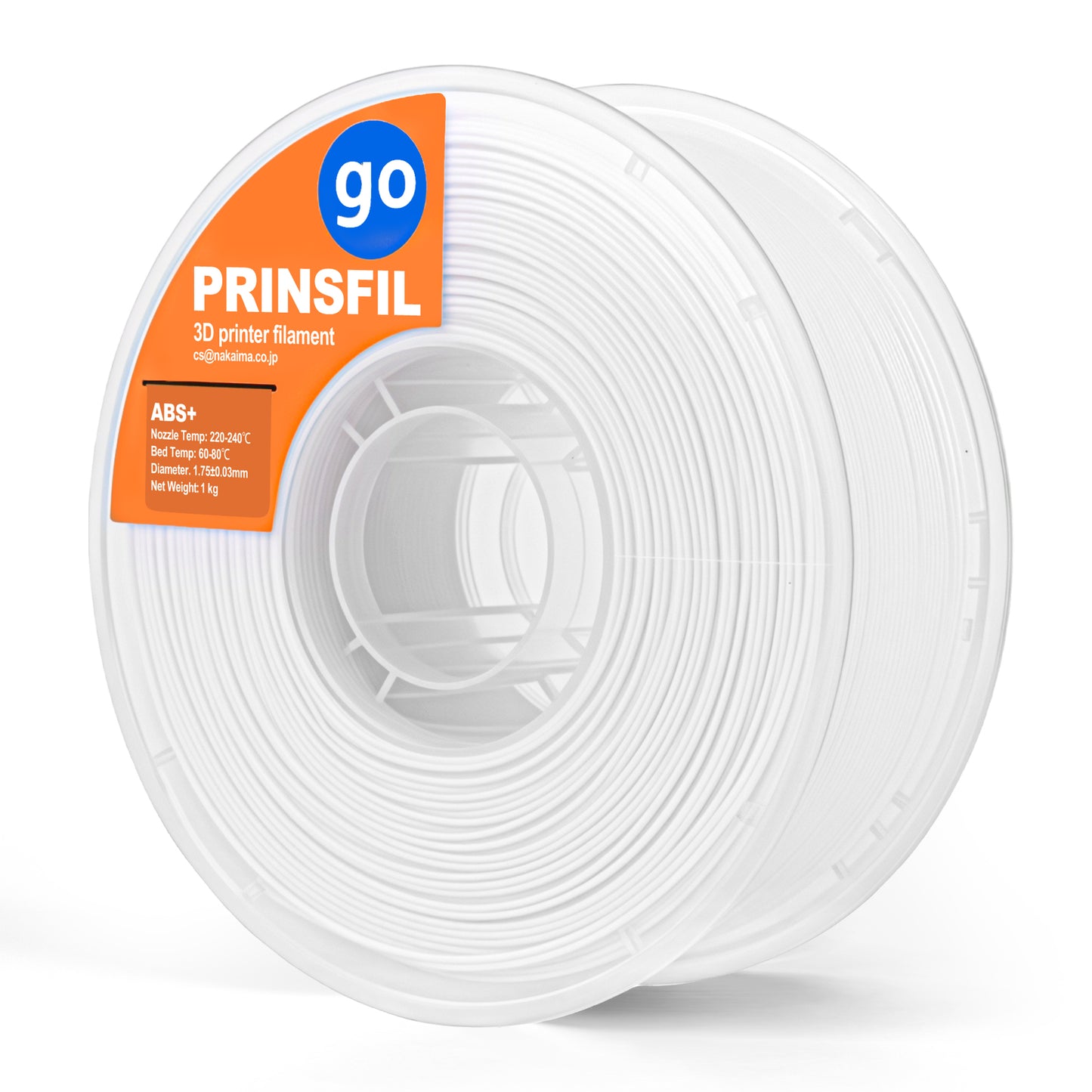 PRINSFIL GO ABS+ 1kg 1.75mm ホワイト