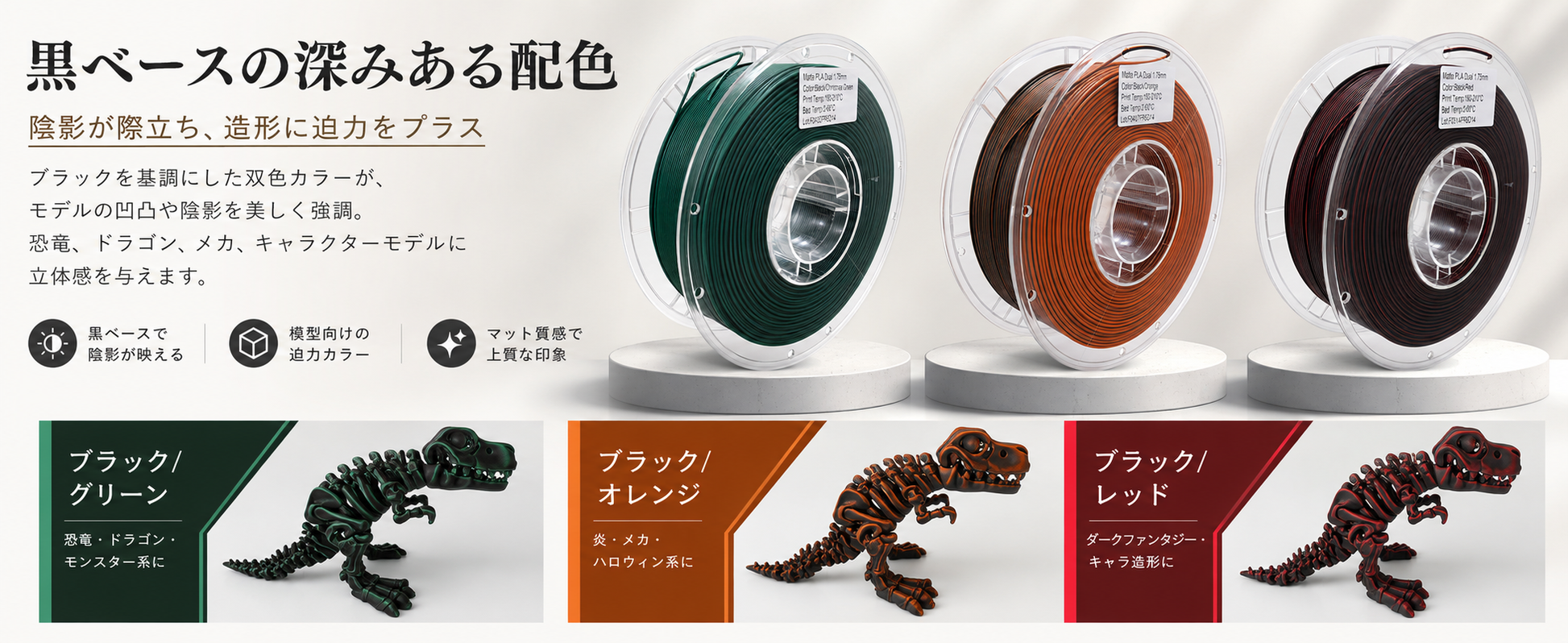 マット双色PLAの造形用途