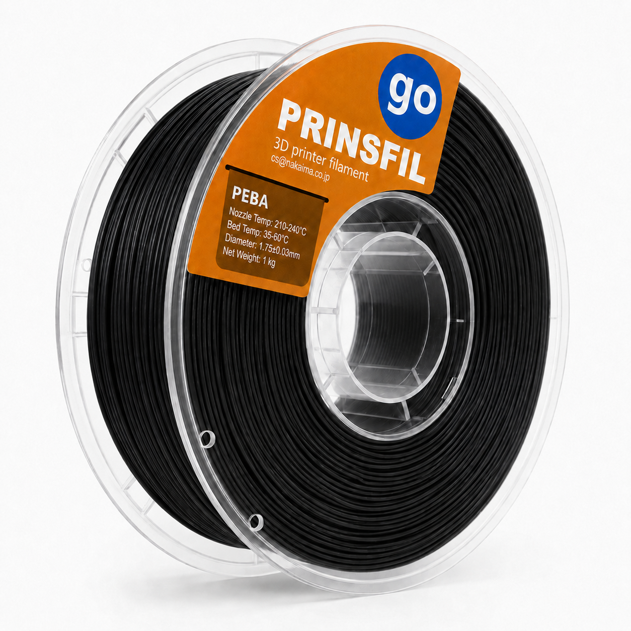 PRINSFIL PEBA 90A 高弾性フィラメント 1kg 1.75mm ブラック