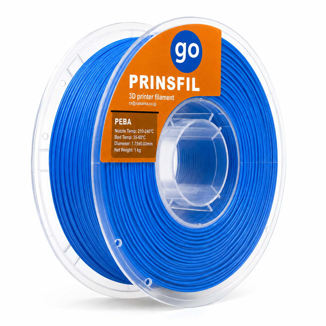 PRINSFIL PEBA 90A 高弾性フィラメント 1kg 1.75mm ブルー