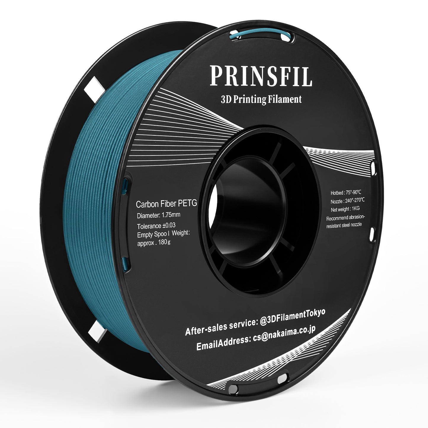 PRINSFIL PETG-CF カーボンファイバー 1kg 1.75mm ピーコックグリーン