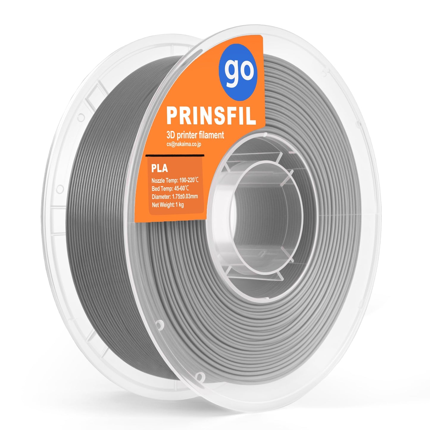 PRINSFIL GO トタル原料 PLA 1kg 1.75mm グレー