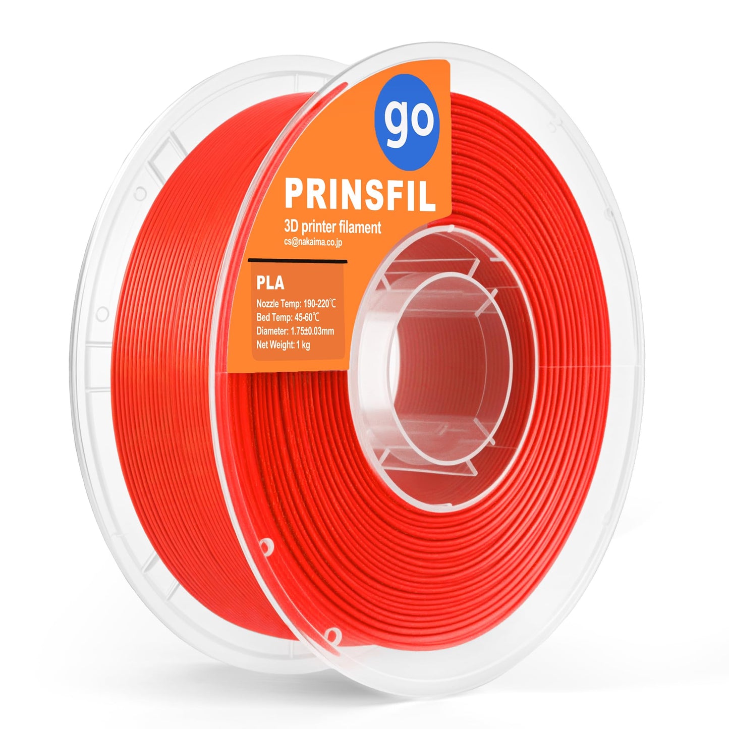 PRINSFIL GO トタル原料 PLA 1kg 1.75mm レッド